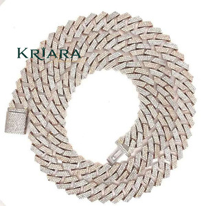 Men's 18K Gold Plated S925 Moissanite Statement Necklace Geometric Link <b>Chain</b> Hiphop Everyday Wear - Product Image 4