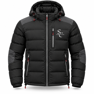 Veste matelassée fine pour homme en gros, logo personnalisé, imperméable, coupe-vent, à capuche, hiver, fabricant OEM - Product Image 1