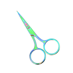 Mini ciseaux de toilettage en acier inoxydable à pointe incurvée pour sourcils, cils, poils de nez et barbe, outil de beauté et de maquillage, couleur personnalisée - Product Image 5