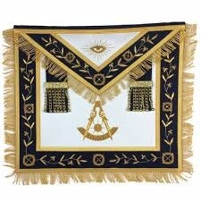 Tablier de Maître Maçon Bleu Royal Personnalisable pour Loge Maçonnique, en Tissu Brodé à la Main avec Motif et Logo Personnalisé - Product Image 4