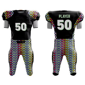 Tenues de football américain sur mesure, grandes tailles, impression par sublimation, respirantes, séchage rapide, haute qualité, manches courtes - Product Image 1