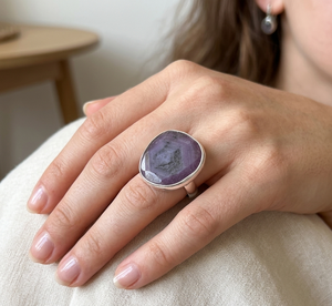 Bague fine en argent sterling 925 faite à la main avec améthyste - Product Image 1