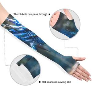 Mangas Protectoras Solares UPF50+ de Poliéster con Estampado de Dragón Azul para Hombre, Impresión por Sublimación con Detección de Agujas - Product Image 4