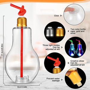 ถ้วยหลอดไฟ LED กระพริบ16ออนซ์500มล. สำหรับเครื่องดื่มพร้อมหลอดปากกว้างขวดหลอดไฟพลาสติกสำหรับงานเลี้ยงเด็ก - Product Image 3