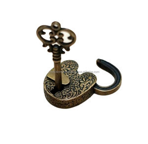 Cadenas en laiton massif poli, sculpté de fleurs, fait main, style antique, pour porte de maison, armoire, sécurité, cadeau vintage - Product Image 5