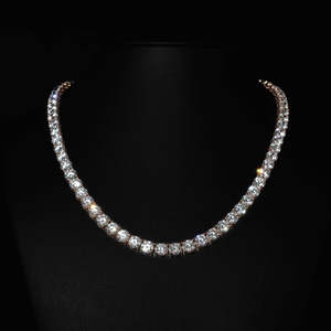 Collier tennis en diamant de laboratoire, vente en gros, VVS1, couleur D, argent 925, 2mm à 6mm, colliers entièrement sertis, taille brillant rond, fournisseur - Product Image 1