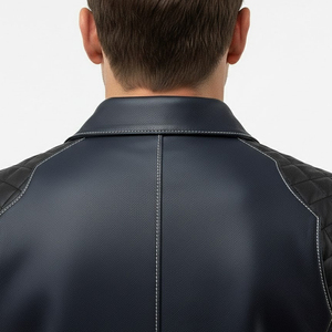 Streetwear Square Collar <b>Leather</b> Red <b>Real</b> <b>Leather</b> <b>Jacket</b> Latest Hot Selling Design Winter <b>Jacket</b> Men Outdoor <b>Jacket</b> Men's - Product Image 4