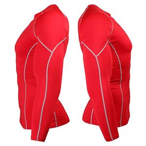 Chemise de compression à manches longues pour homme, rouge, à séchage rapide, en polyester, pour adultes - Product Image 5
