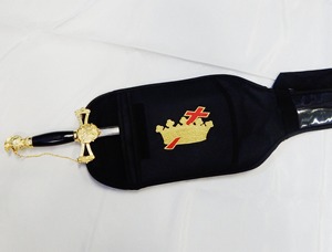 Étui de transport pour épée des Chevaliers Templiers en cuir noir |   Sac de rangement rembourré doux avec fermeture à boucle - Product Image 4