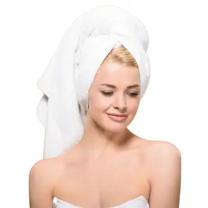 منشفة فاخرة منشفة شعر مجففة قطن 100% OEM منشفة مع تصميم مخصص من المورِّد في الهند