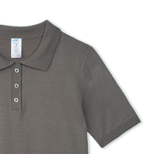 Camiseta Unisex de Manga Corta en Color Gris Jaspeado, Tejido de Punto, Corte Regular, Estilo Casual, Tejido Acrílico Transpirable, Antiarrugas - Product Image 4