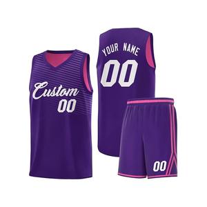 Ensemble de shorts et maillots de basketball personnalisés en gros, impression par sublimation, design coloré et respirant, uniforme d'équipe, kit de sport d'entraînement - Product Image 5