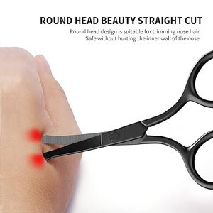 Tijeras Profesionales para Recortar el Vello de la Nariz, Herramienta de Aseo Facial de Acero Inoxidable, Tijeras de Alta Precisión para el Cuidado de la Belleza para Hombres - Product Image 5
