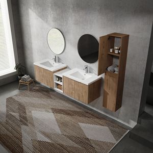 Mobile bagno sospeso da 72 pollici con lavabo e ante a chiusura ammortizzata 00112IMO 00630IMOx2 00612GWH - Combinazione di mobili - Product Image 3