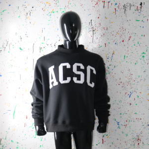 เสื้อสเวตเชิ้ตคอเต่าสีดำ ACSC BLACK ASH GREY ปักลายสีดำ 100% คอเสื้อกว้าง ยี่ห้อ CLUSH INDUSTRIES - Product Image 3