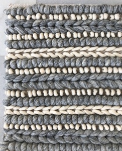 Alfombra Dhurry india hecha a mano de lana, con textura gruesa, de pelo bucle, duradera, antideslizante, con rayas modernas, directamente del fabricante, para uso doméstico en interiores. - Product Image 1