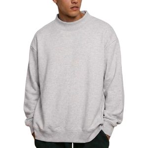 Men's Relaxed Mock Neck Sweatshirt Custom Loose Fit Solid Pullover <b>Long</b> <b>Sleeve</b> Casual High Collar <b>Top</b> - Product Image 1