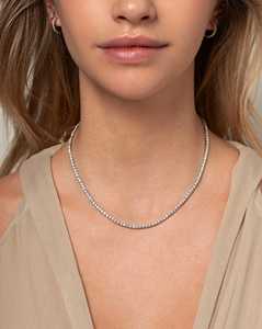 Lab Grown Diamond Tennis Necklaces Custom 14K Solid Gold Graduated Round Pave Set Classic Bridal <b>Choker</b> Luxury Jewelry Wholesale - Product Image 3