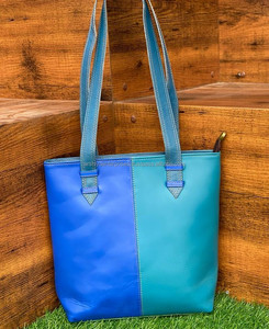 กระเป๋าโท้ทหนังรีไซเคิลสำหรับผู้หญิงกระเป๋าหนังแฟชั่นหลากสีสำหรับผู้หญิง - Product Image 4