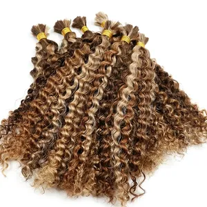 ผมต่อแบบออมเบรสีน้ำตาลหยิกเป็นลอนธรรมชาติสำหรับร้านเสริมสวย - Product Image 1