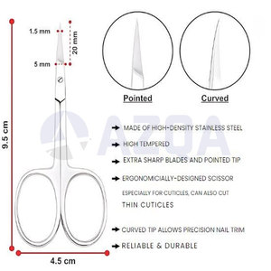 Professional Stainless Steel Multi Purpose <b>Cuticle</b> <b>Scissors</b> For Manicure Pedicure Nail Care And Beauty Grooming - Product Image 2
