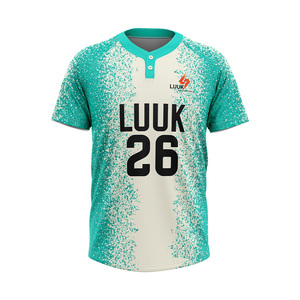 Maillots de baseball personnalisés imprimés, anti-bactériens, à manches courtes, respirants, à séchage rapide, anti-humidité, pour équipes de softball - Product Image 1