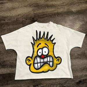 Camiseta Blanca 100% Algodón con Cuello Redondo, Impresión DTG Personalizada, Logotipo Desgastado, Corte Recto para Hombre - Product Image 2