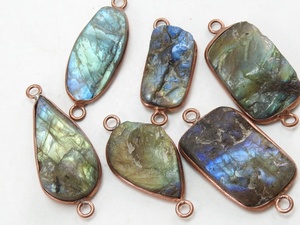ข้อต่อ labradorite เครื่องประดับทองแดงหยาบดูร์ซี่ตามธรรมชาติตัวเรือนยาว20-25มม. เป็นเครื่องประดับแบบชิ้นเดียว - Product Image 5