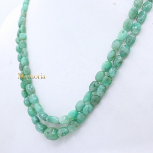 Prix de gros Pierres précieuses en émeraude naturelle faites à la main, non montées, certifiées GIA, 2 couches, 117 carats, non traitées thermiquement, pour collier vert - Product Image 3