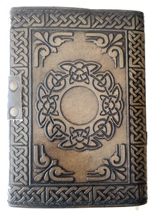 Deckle Edge Paper Handmade Diary The Mummy Genuine Leather Embossed Journal Metal C-Lock Celtic Print Notebook Or Personal Diary - Product Image 6