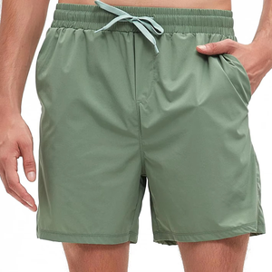 Pantalones Cortos Deportivos para Hombre, Color Verde Salvia, de Secado Rápido, Cintura Elástica con Cordón, para Entrenamiento de Verano, Ligeros - Product Image 1