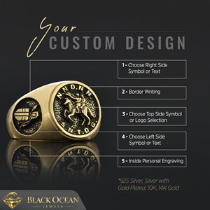 Anillo Masónico BOJ 004 Personalizado de Plata con Diamantes, Anillo de Graduación Universitaria Unisex, Regalo para Fiestas y Ocasiones Especiales, Precio Bajo - Product Image 3