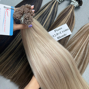 Extensions de cheveux en kératine couleur piano en gros, 100 % cheveux humains, pointe plate, pré-collées, double épaisseur, pointes épaisses - Product Image 2