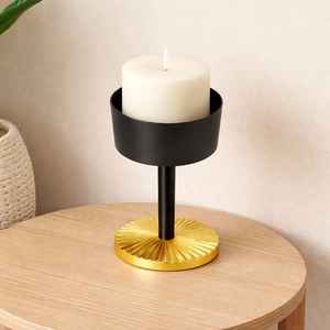 Modern <b>Black</b> <b>Metal</b> <b>Candle</b> <b>Holder</b> Decorative Iron Candlestick Stand for Home Decor Wedding Table Centerpiece Luxury <b>candle</b> stand. - Product Image 1