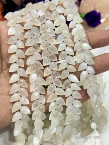 Piedras Preciosas de Piedra Lunar Blanca Natural AAA, Corte a Mano, Facetadas, Forma de Lágrima, Perforación Elegante, 6x9mm, Hilo de 8 Pulgadas, Exportador de China - Product Image 1