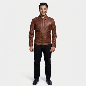 Good Quality Latest Fashion Breathable Leather Jacket <b>Men</b> Custom Made Genuine Male Wholesale Motorcycle Leather jacket for <b>men</b> - Product Image 1