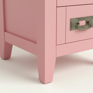 Table basse moderne et durable avec 2 tiroirs, en bois d'hévéa blanc et MDF, meubles de salon, marque PKP, rose - Product Image 5