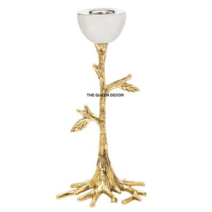 Candelabro de 6 Brazos de Calidad Increíble, Elegante y Moderno, de Aluminio Dorado, con Base de Concreto, Portavelas Único - Product Image 6