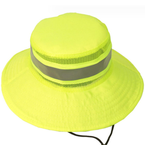 Sombrero de Seguridad Reflectante de Alta Visibilidad con Ala Ancha, Malla Transpirable, Protección Solar, Correa Ajustable para la Barbilla, Venta al Por Mayor OEM - Product Image 6