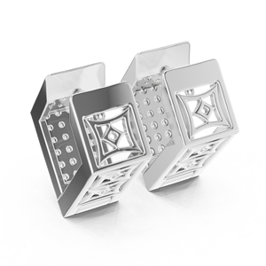 Boucles d'oreilles Huggie rectangulaires en argent sterling et moissanite, pavé complet, certifiées IGI, bijoux de luxe pour femme, idéales pour anniversaire et soirée - Product Image 4