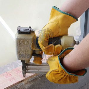 Gants de travail en cuir grainé durable, manchette renforcée, ajustement sécurisé, antidérapants, résistants à la chaleur, respirants, pour les tâches de manutention sur le lieu de travail - Product Image 3