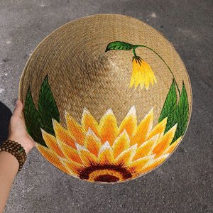 Sombreros vietnamitas de hojas naturales coloridas para uso en exteriores y decoración, sombreros cónicos de alta calidad. - Product Image 5