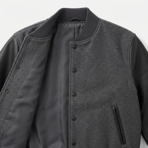 Custom Wool Varsity Bomber <b>Jacket</b> Men's <b>Winter</b> Letterman <b>Jacket</b> Fleece Lined Cotton Canvas Baseball <b>Jacket</b> OEM ODM Logo - Product Image 5