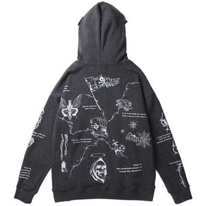 เสื้อฮู้ดดี้โอเวอร์ไซส์ 450 GSM พิมพ์ลายกราฟิกด้วยเทคนิคซิลค์สกรีน ผ้าเฟรนช์เทอร์รี่ ระบายอากาศได้ดี พรีเมียม สไตล์สตรีทแฟชั่นสำหรับฤดูใบไม้ร่วง เสื้อสเวตเชิ้ตสั่งทำพิเศษ - Product Image 1