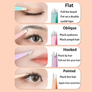 Lot de 4 pinces à épiler multifonctionnelles en acier inoxydable colorées pour sourcils, avec étui de rangement, idéal pour la maison et comme cadeau - Product Image 4