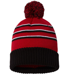 Großhandel Unisex Gestrickte Wintermütze Maßgefertigte Strickmütze mit Bommel Fußball-Beanie Acrylmützen mit Eigenem Etikett Jacquard 2026 - Product Image 3