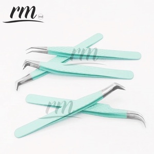 Pinzas para Extensión de Pestañas RMI Wholesale de la Mejor Calidad, Antiestáticas, Duraderas, con Punta Dentada, Rectas, con Recubrimiento en Polvo, Curvadas - Product Image 6