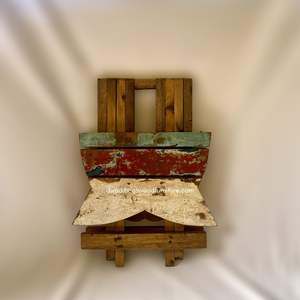 Mesa de Centro Plegable de Madera Reciclada de Barco, Color Natural, Hecha a Mano, Calidad de Exportación, Mueble Compacto para Interiores y Exteriores - Product Image 2