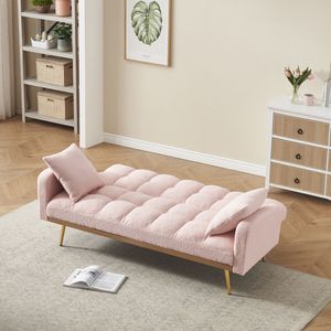 Divano Letto Rosa Regolabile da 69 Pollici per Spazi Piccoli, Ideale per Soggiorno e Camera da Letto - Product Image 2