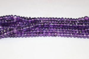 Perles facettées en améthyste africaine naturelle AAA, forme rondelle, 7-8 mm, brin de 10 pouces pour la fabrication de bijoux à prix de gros - Product Image 2